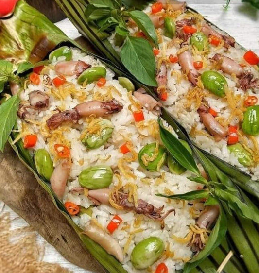 Nasi Bakar Cumi Asin