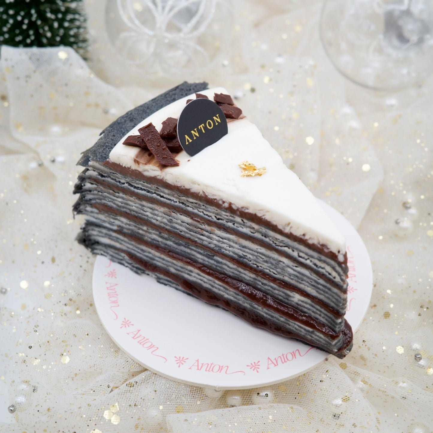 Nutella Crepe Cake Slice