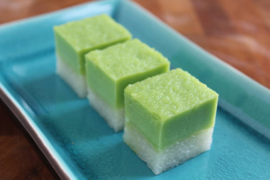 Sweet Rice with Pandan Custard