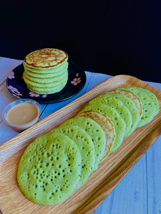 Serabi Pandan (Indonesian Pandan Pancake)